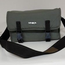Minolta Padded Canvas Camera Shoulder Bag w/ Adjustable Strap, Olive Green