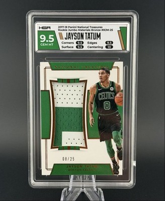 JAYSON TATUM 2017-18 NATIONAL TREASURES ROOKIE PATCH BRONZE /25 HGA 9.5 Q6995