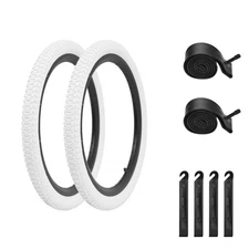 12.5/14/16/18/20 Kids Bike Tire 2 Pack Folding Tire and Inner Tubes, White Bi...