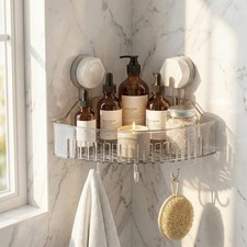 No-Drill Bathroom Suction Storage Box, Large Capacity Strong Load-Bearing