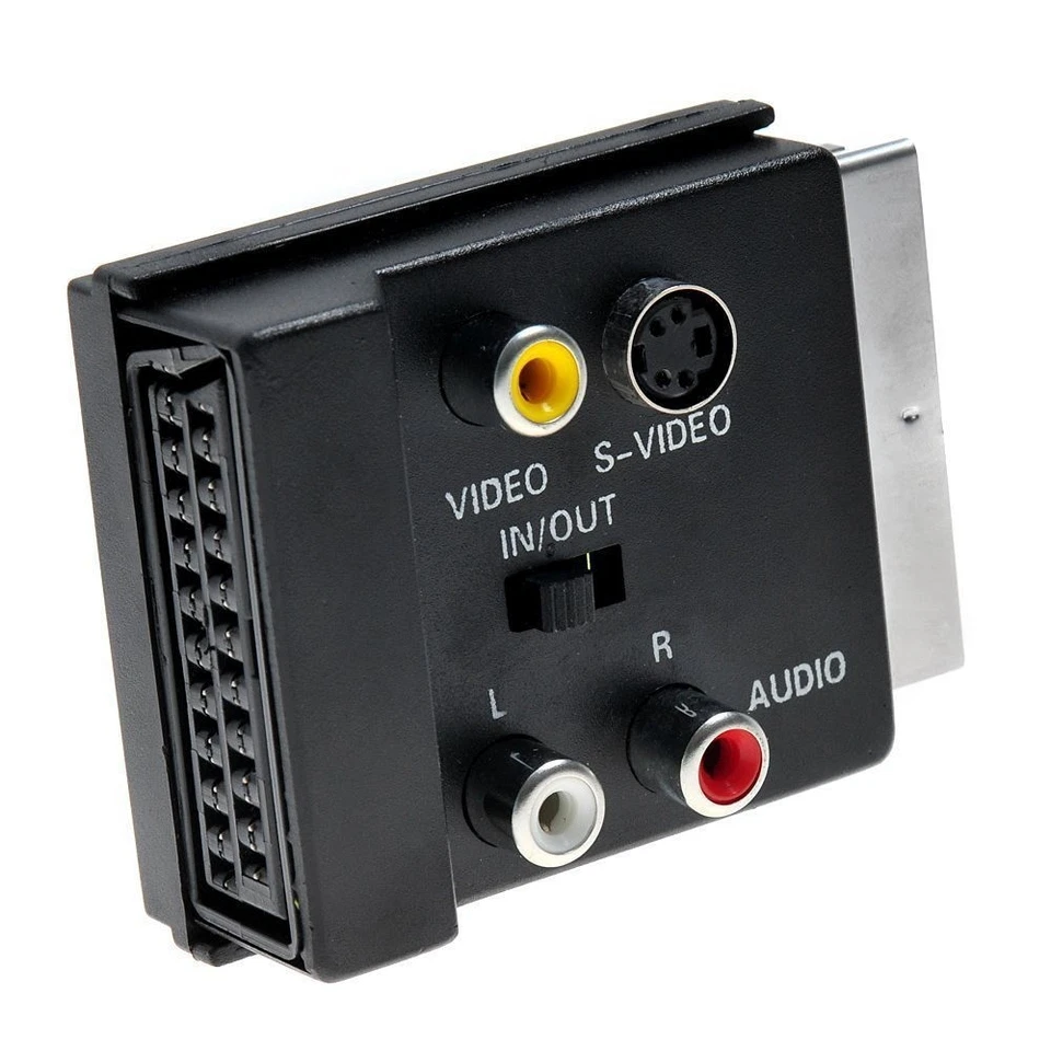 RGB Scart Male to 3x RCA Female + S-Video AV TV Audio Cable Converter Adapter - Image 2 of 4