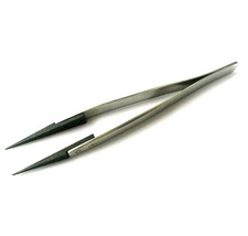 Stainless Steel ESD Tweezers with Plastic Tips for Watch Battery Hands Repair