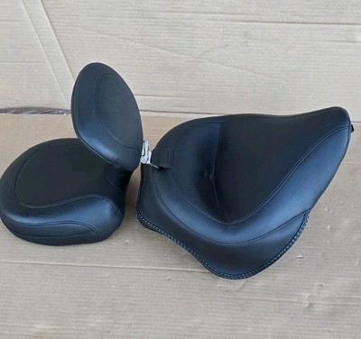 Mustang Wide Solo Seat Black,Backrest Harley Blackline 11-13 Softail Slim 12-17