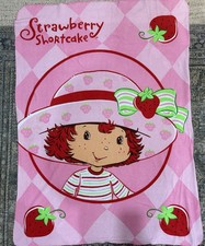 Strawberry Shortcake Pink Fleece Throw Blanket 2004 Vintage Character