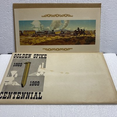 Eisenbahnverkehr 4 Zugbilder Golden Spike Folio Centennial 1969