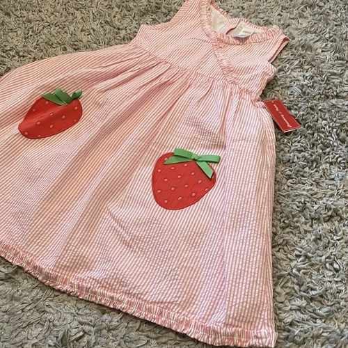 NWT 2020 Gymboree “Strawberry Patch” Appliqué Seersucker Dress, Size 6 - Picture 3 of 6