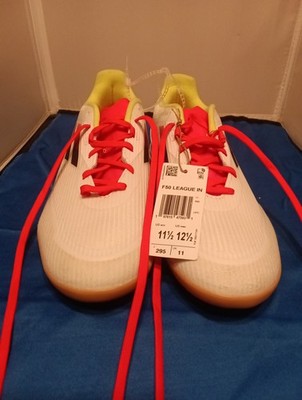 Adidas Men's F50 League Indoor Soccer Shoes White Red Neon Yellow Size 11 F50