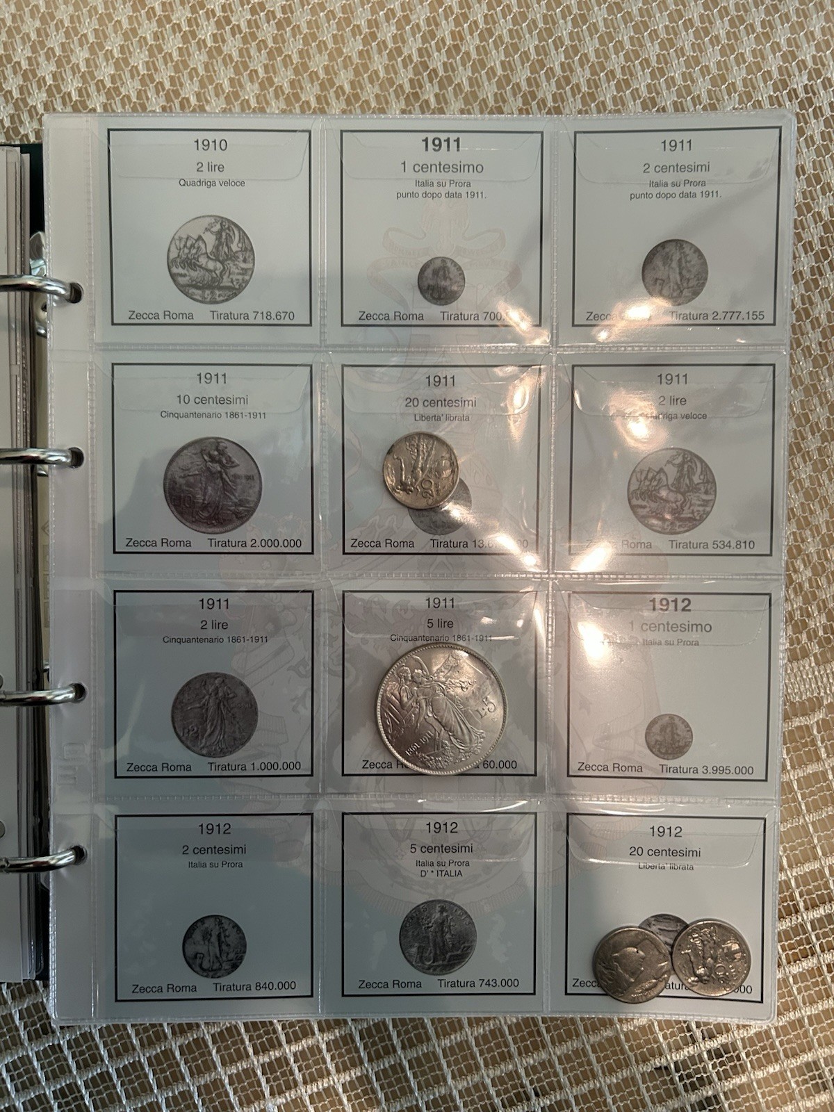 Coins Kingdom of Italy-Vittorio Emanuele III- 1900/1943 With Binder Album