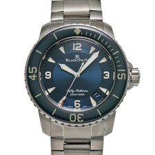 Blancpain Fifty Fathoms Automatic 5015 12B40 98B Men Blue Titanium #W798 2