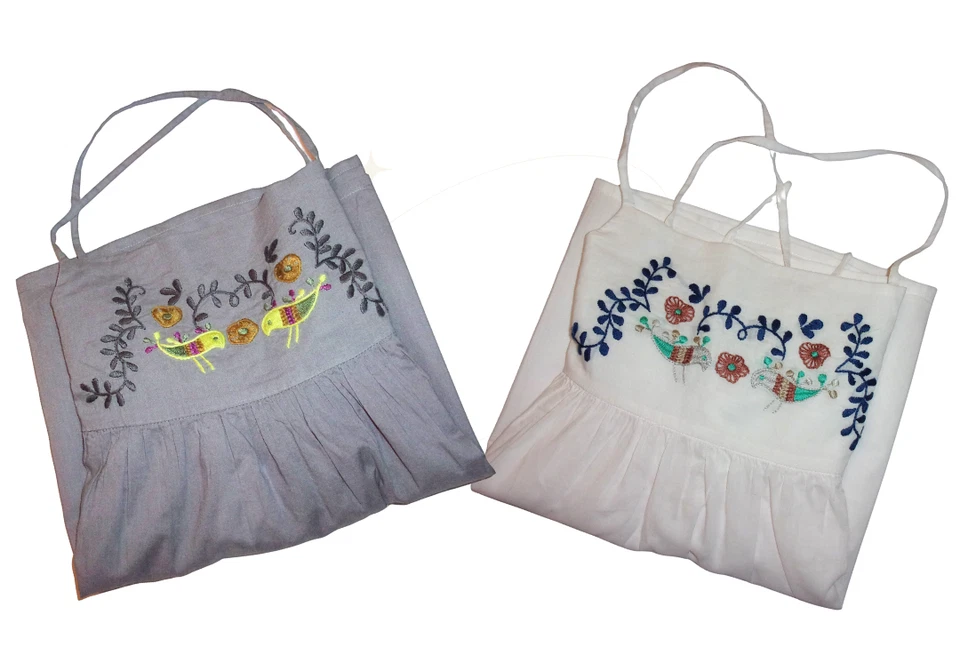 Bonpoint Girls Embroidered Cotton Top Size 8 Years Birds Floral Strappy Blouse - Image 2 of 2