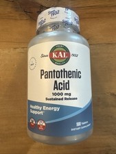 Kal Pantothenic Acid 1000mg Sustained Release 100 Tablet Exp 1/2028
