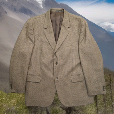 Allyn Saint George 43R Brown Super Fine Lambs Wool Blazer Jacket Sport Coat