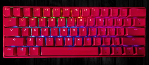 HK GAMING GK61 V2 (RED) 60% Mechanical Gaming Keyboard - TESTED AND WORKS 