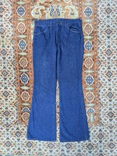 VTG Wrangler Bell Bottom Jeans, 33x33, Dark Wash Denim, Made In USA, Hippie