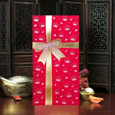 Pack of 10 Bow High-end Red Envelope Lucky Money Packet Holiday New Year Events