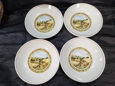 Set of 4 "Over and Back Again" Made in Italy 9.5" Pasta Bowls