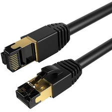 CAT8 Ethernet Cable Super Speed 40Gbps LAN 3ft 6ft 10ft 25ft Black Gold