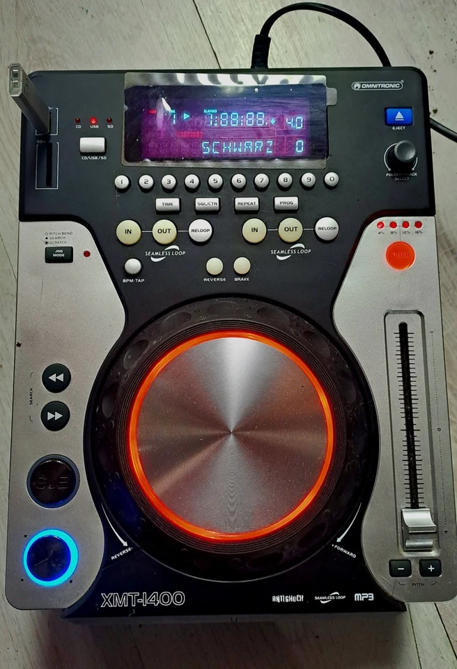 Omnitronic XMT-1400 MK2 Tabletop CD-Player USB MP3 SD Card Slot DJ Media Player - Bild 2 von 4