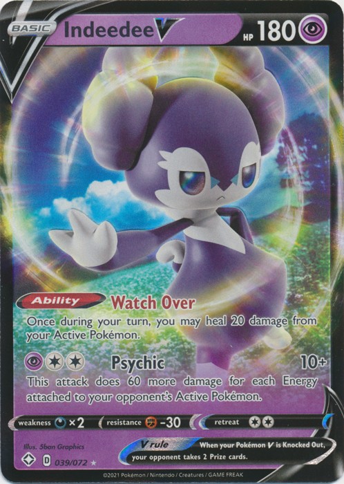Holo Indeedee V 039/072 Ultra Rare Shining Fates