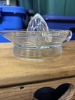Vintage Clear Glass Citrus Juicer Reamer With Ribbed Design & Ring Handle Mint — photo 3
