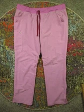 Figs Women’s XL Lavender Dew 2490 Zamora Cargo Scrub Pant 32 Inseam Stains*