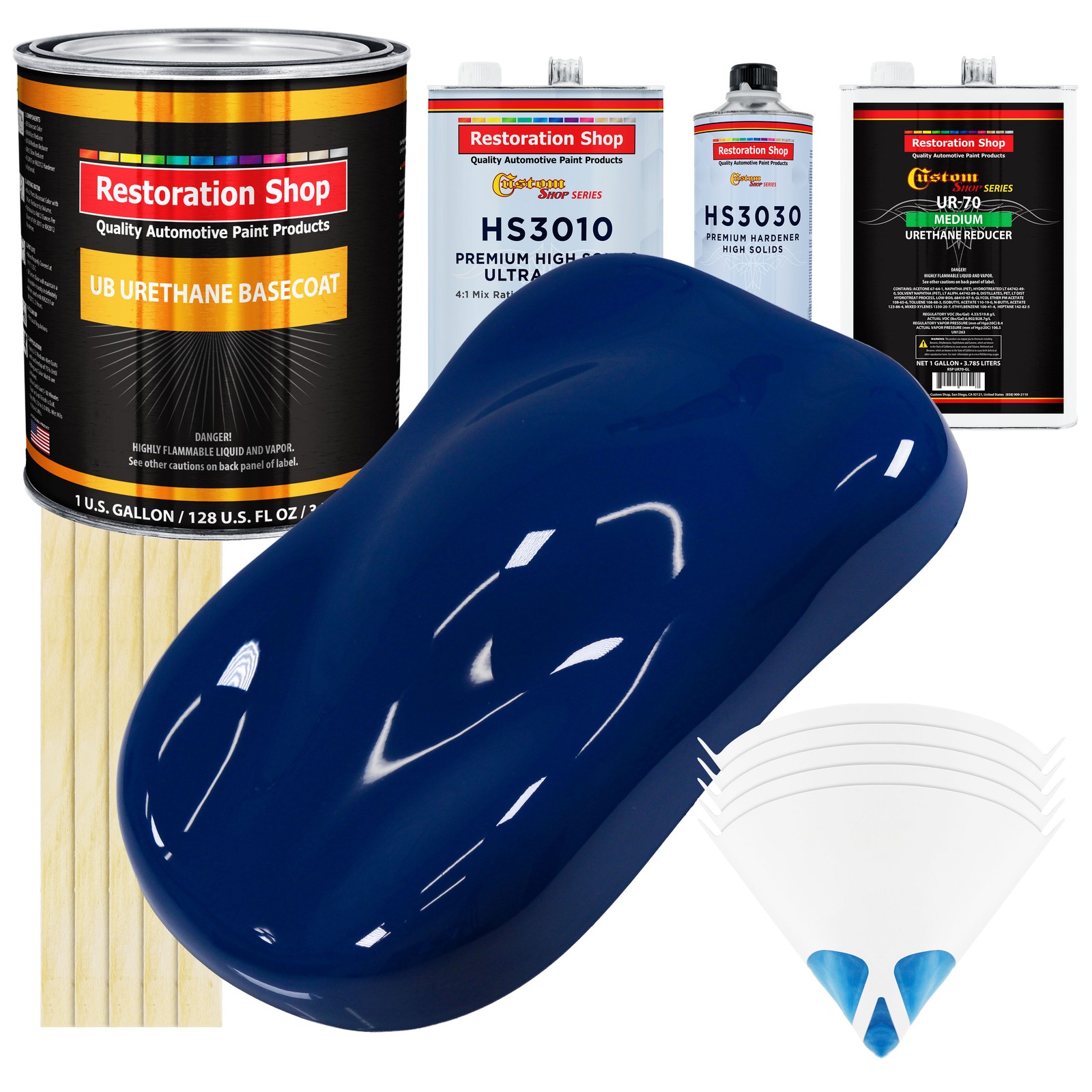 Marine Blue Premium Urethane Basecoat Gallon Auto Paint Kit