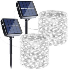 Solar Fairy Lights, 2-Pack Total 80FT 240LED Solar String Lights Outdoor Wate...