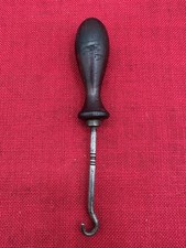 Antique 5  Wooden Handle Shoe Button Hook