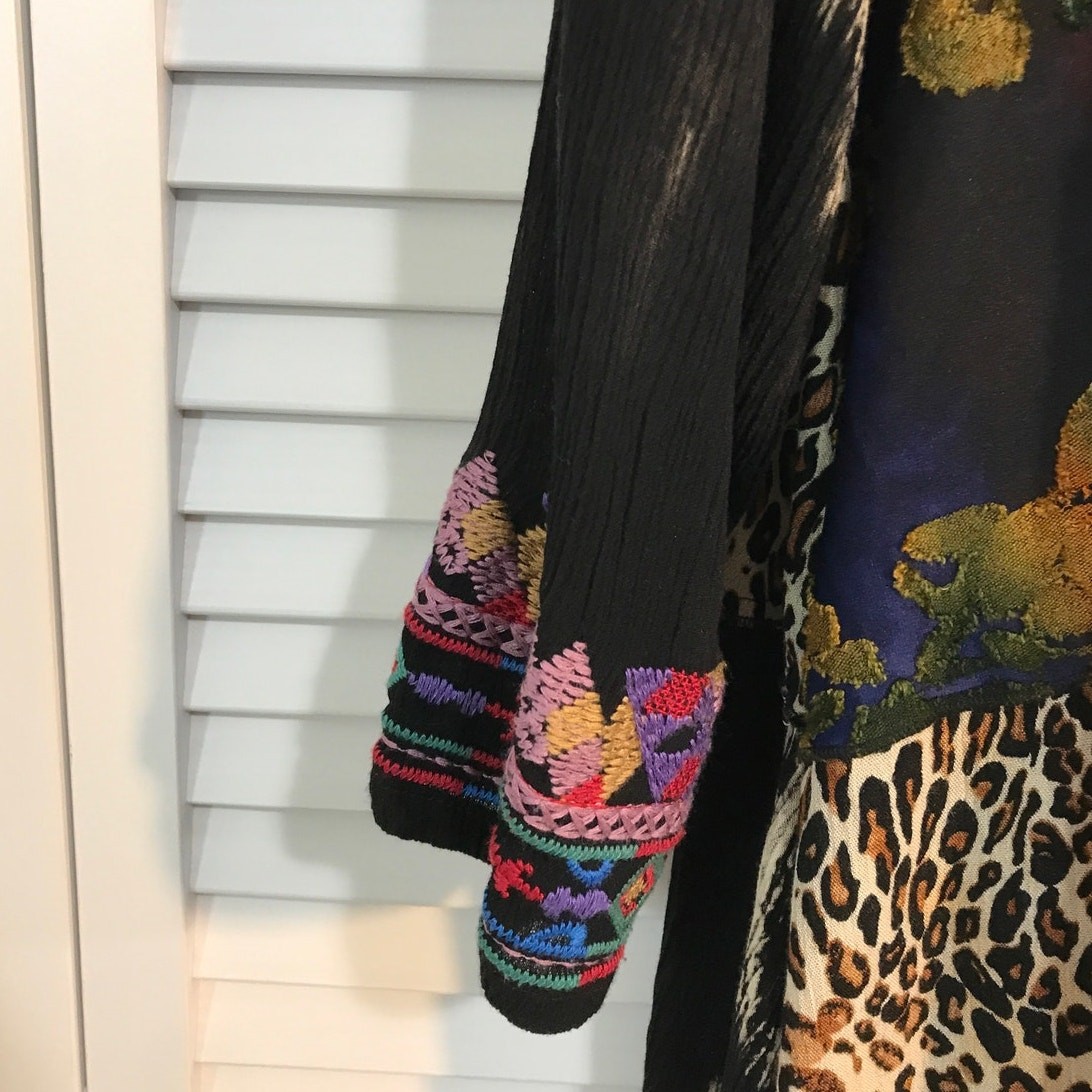 Caleoas Patchwork Multicolor Embroidered Scoop Ne… - image 9