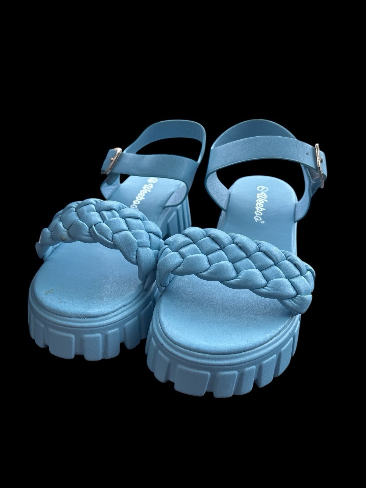 APL Weeboo Sandali Grossi Intrecciati Wm 7 Blu Finta Fibbia Intrecciata Scarpe Ottime Condizioni