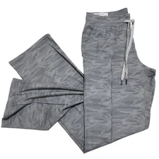 Members Mark Womens Size Small Gray Camo Soft Pants Straight Leg 4-Way Stretch