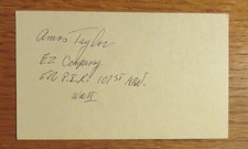 Amos "Buck" Taylor, Hand Signed Card, Band of Brothers, 506th PIR