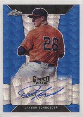 2018 Leaf Metal Draft Blue Wave /20 Jayson Schroeder #BA-JS1 Auto