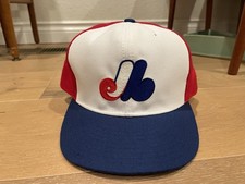 VTG New Era Montreal Expos Hat Cap 7 5/8 Wool Diamond Collection Panel 90s 80s