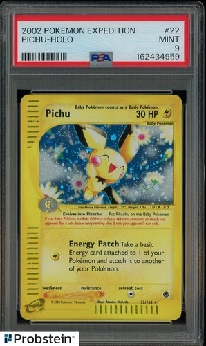 2002 Pokemon Expedition #22 Pichu - Holo PSA 9 MINT