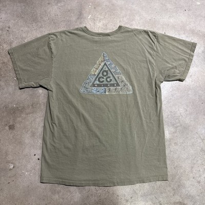 Vintage Nike ACG Shirt Mens XL Green 90s Nature Pocket Tee Earth Wind Fire Air