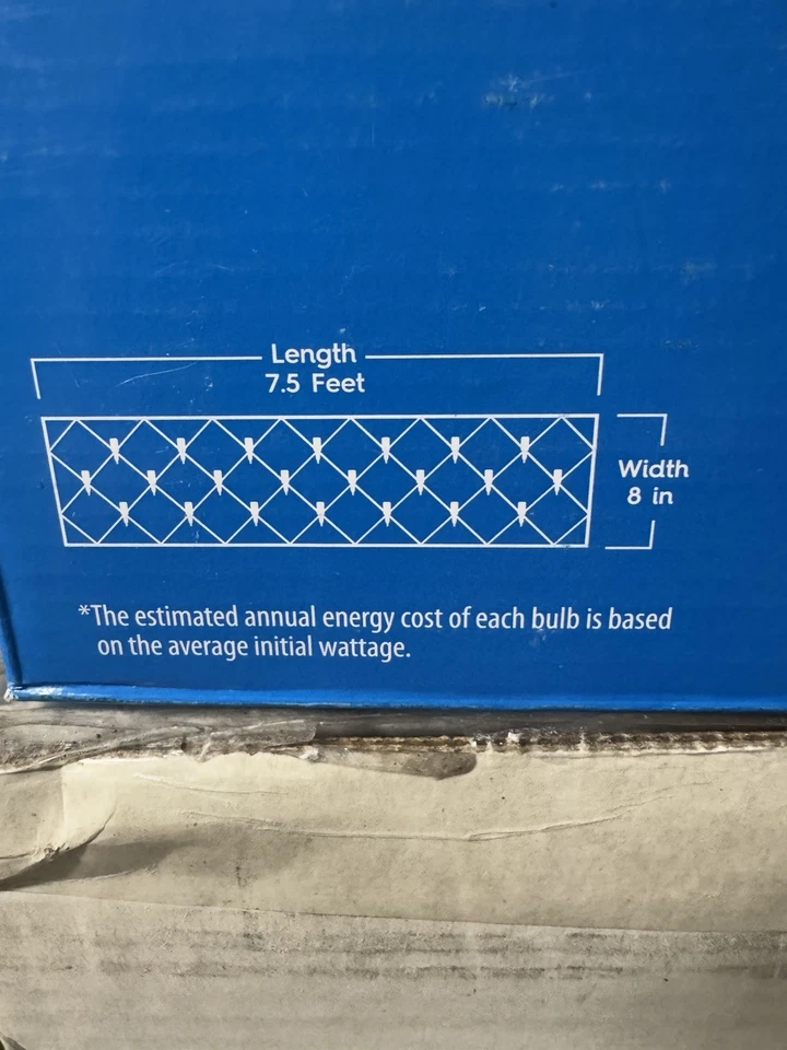 Holiday Time 150-count Warm White Ribbon Net LED Lights Christmas 7.5’ft X 8”in - Image 2 of 2