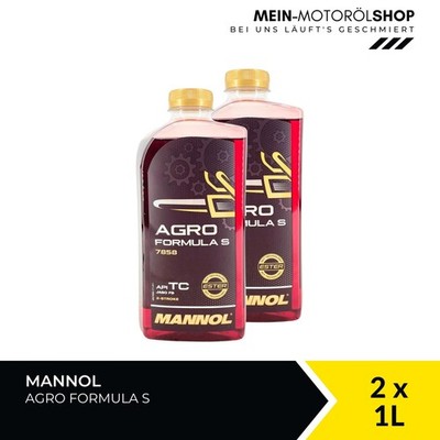Mannol Agro Formula S API TC JASO FB 2-Takt-Motoröl 2x1 Liter = 2 Liter