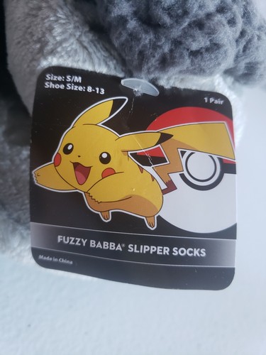 Fuzzy Babba Slipper Socks Pokemon Starters Pikachu Non Slip Warm Child's S/M - Picture 2 of 3