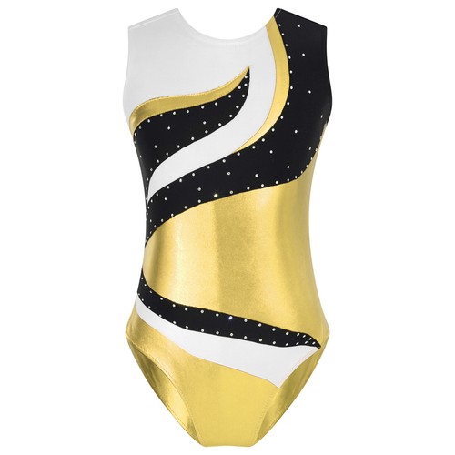 Kids Girl's Jumpsuit Fitness Rompers Competition Bodysuit Exercise Color Block - Picture 17 of 55
