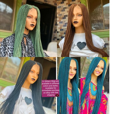 AFRICAN BRAIDED TRENDING COLORS CLOSURE  WIGS 