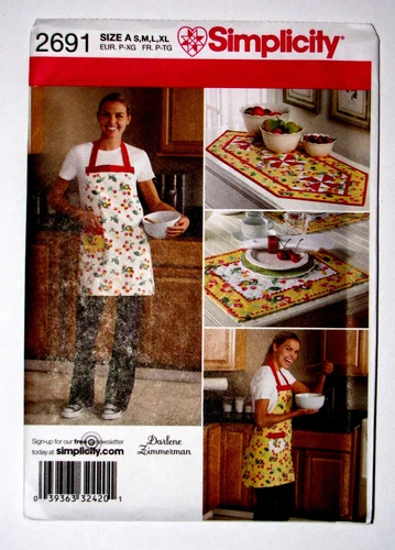 Simplicity Pattern New In Package 2691 Apron Placemat Table Runner  Sew Crafts