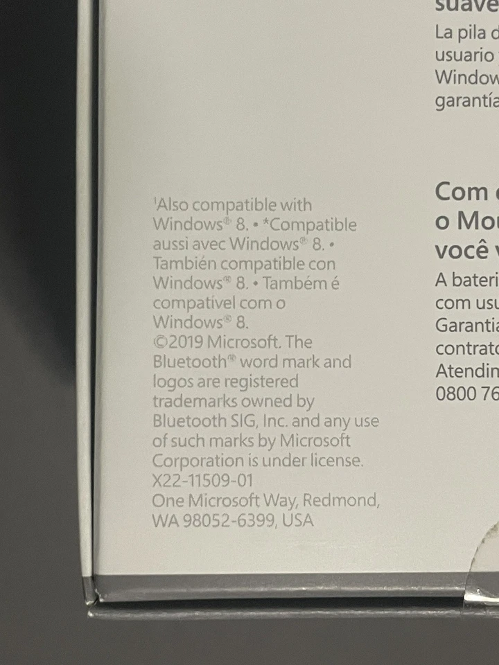 New Microsoft Wireless Bluetooth Mouse Pastel Blue RJN-00013 Ambidextrous RARE - Image 4 of 4