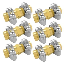 6 Pack 5/8 Inch Brass Garden Hose Connector with Clamps Garden Hose Fittings