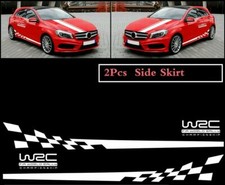 2 Pcs Wrc Racing Plaid Hood Side Door Fender Stripes Stickers For Race Car Suv
