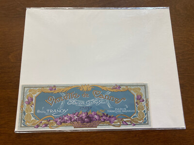 Vintage, Unused, French Art Deco VIOLETTE DE CANNES Soap Box Label || Paul Trano