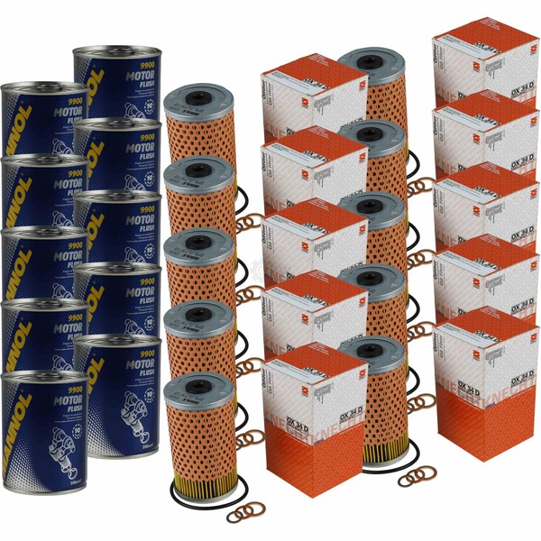 10X Original Mahle / Knecht ÖLfilter Ox 34D + 10X Sct Motor Flush MotorspüLung-image