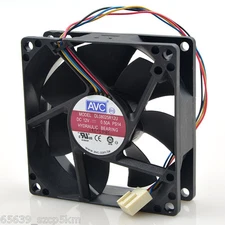 AVC DL08025R12U 80x80x25mm PWM Chassis Cooling Fan 12V 0.50A 4Wire 4Pin