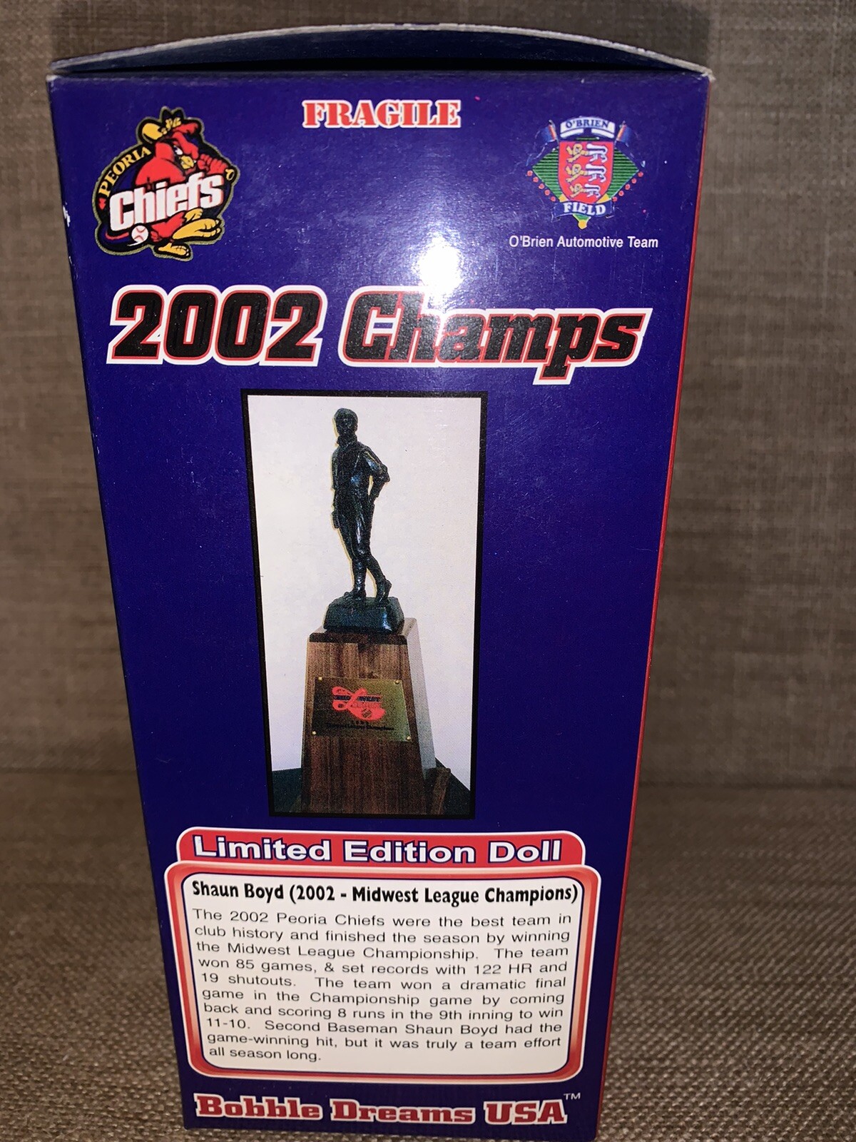 Jim Thome 44 Bobblehead 2003 ICC Cougar Uniform Peoria Chiefs