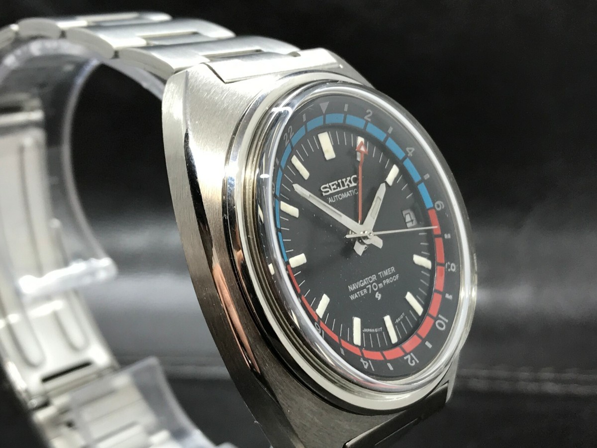 Vintage Seiko Navigator automatic 6117-6410 Black Dial With